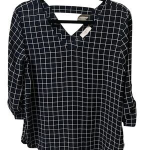 Like new LOFT Navy and White Blouse Size Small Officecore Corpcore Career